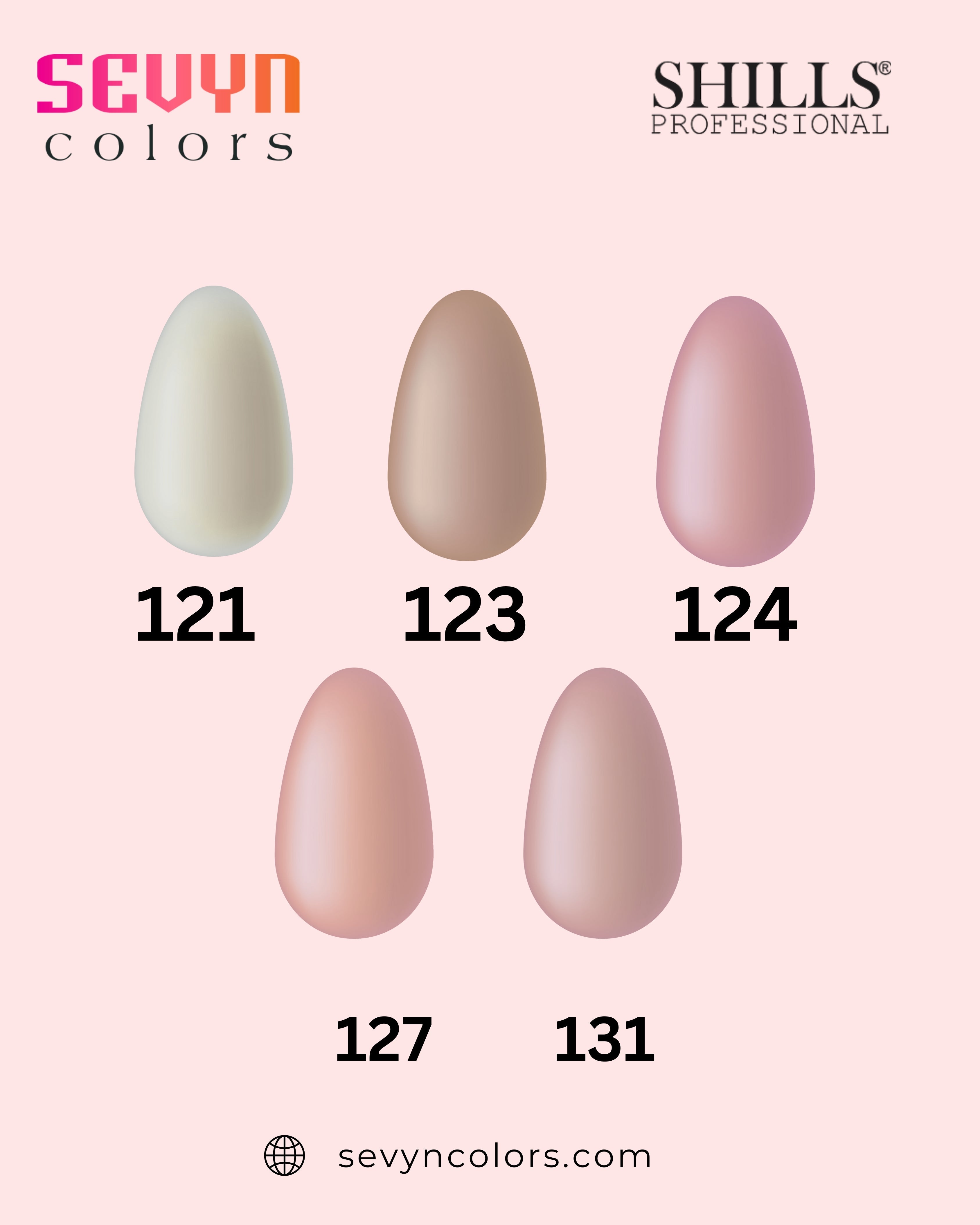 Milky Gel Polish Set of 5 – Shills Professional | Nude & Neutral Collection | Sevyn Colors