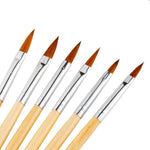 image, Sevyn Colors Acrylic Nail Brush Set – 6pcs Wooden Handle Kolinsky-Style Brushes for Acrylic Nail Art &amp; Sculpting
