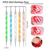 image, Sevyn Colors 8PCS Nail Art Tools Set – 5 Dotting Pens &amp; 3 Nail Liner Brushes for DIY Nail Design, Manicure Accessories Kit
