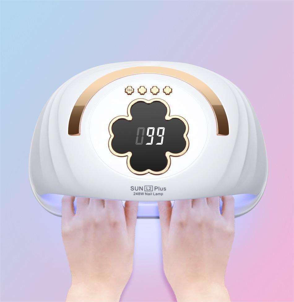 SEVYN COLORS 248W SUN L2 Plus UV LED Nail Lamp – Fast Curing Gel Nail Dryer with 60 LED Beads, 4 Timers & Auto Sensor