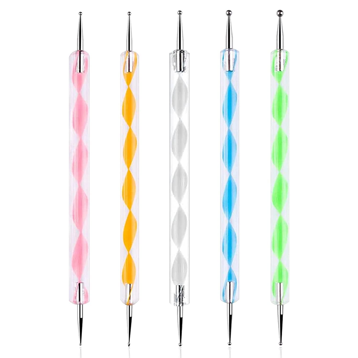 Sevyn Colors 5PCS Nail Art Dotting Pen Set – Dual-Ended Marble Dotting Tools for Nail Art Design, Gel Polish, Acrylic & DIY Manicure