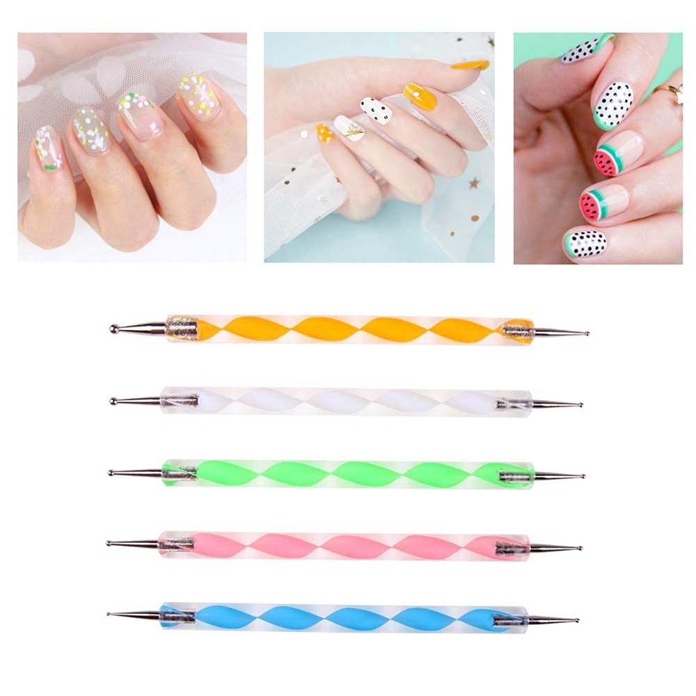 Sevyn Colors 5PCS Nail Art Dotting Pen Set – Dual-Ended Marble Dotting Tools for Nail Art Design, Gel Polish, Acrylic & DIY Manicure