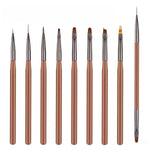 image, Sevyn Colors 9 Pcs Nail Art Brush Set – Professional Nail Design Brushes for Gel, Acrylic, Detailing, Striping, and Nail Art
