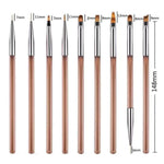 image, Sevyn Colors 9 Pcs Nail Art Brush Set – Professional Nail Design Brushes for Gel, Acrylic, Detailing, Striping, and Nail Art
