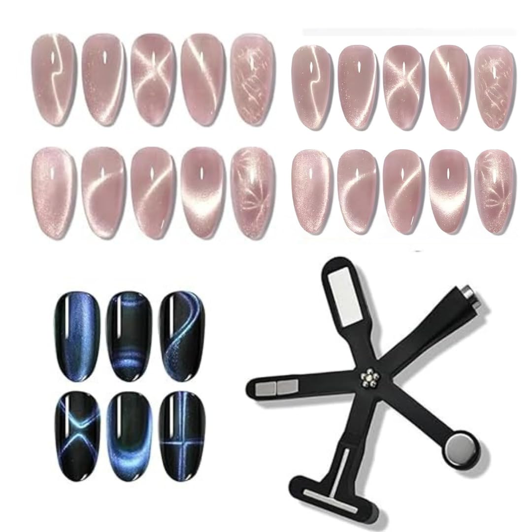 SEVYN COLORS 6 in 1 Nail Art Magnet Stick – Magnetic Design Tool for Cat Eye Gel Polish (French, Heart, Daisy, Bevel, Cross, Side Suction Effects)