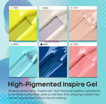 image, BOLT BEE Gel Nail Polish Kit – Set of 6 Summer Colors | Navy Blue, Mint Green, Neon Yellow, Pink, Nude | Soak-Off UV/LED Gel, 15ml Each
