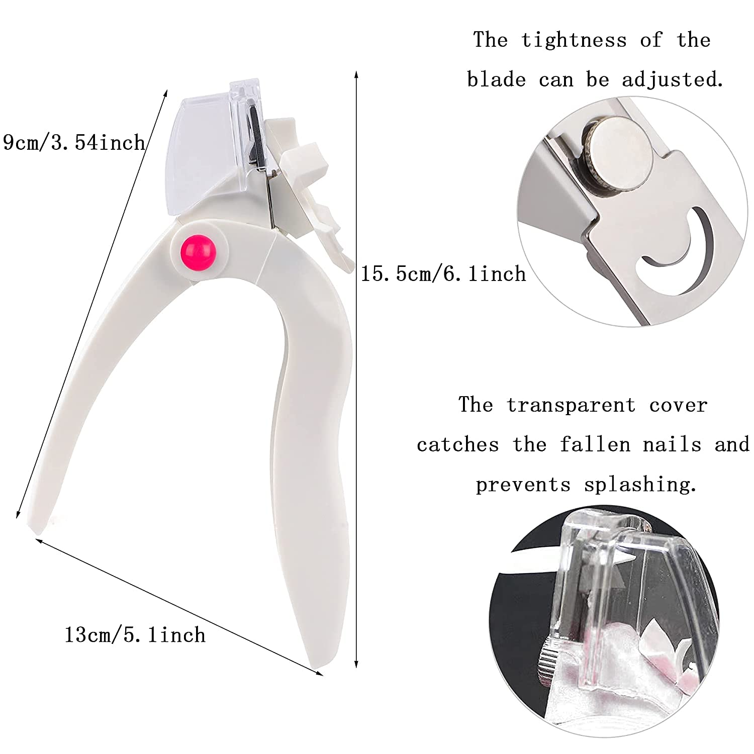 Sevyn Colors Adjustable Nail Tip Cutter Acrylic Nail Clipper for Artificial, Gel, and False Nails with Length Guide Wheel