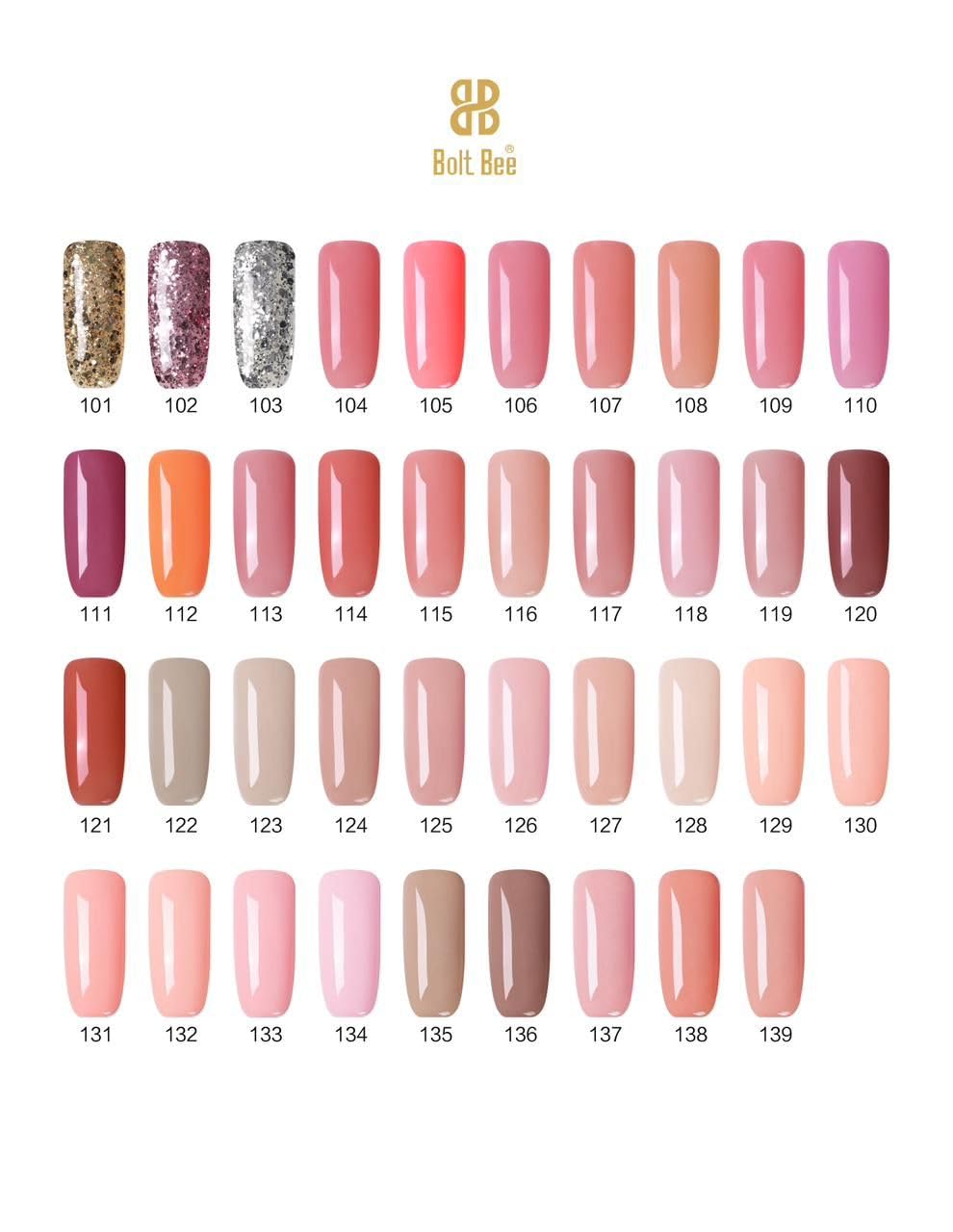 BOLT BEE Summer Gel Nail Polish Set – 6 Vibrant Colors | Bright Red, Mint Green, Neon Pink, Orange, Green | 15ml Soak-Off UV/LED Gel Polish