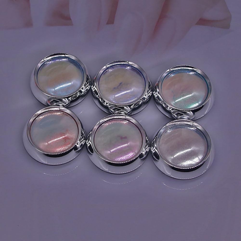Sevyn Colors Aurora Chrome Mirror Pearl Powder Set – 6 Colors Iridescent Nail Art Pigment