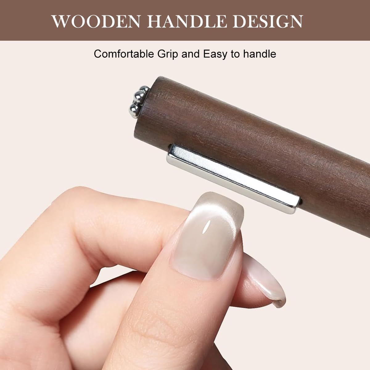 Sevyn Colors 3 in 1 Magnetic Cat Eye Nail Art Wand  Premium Wood Handle Magnet Stick for 3D Cat Eye & Flower Designs