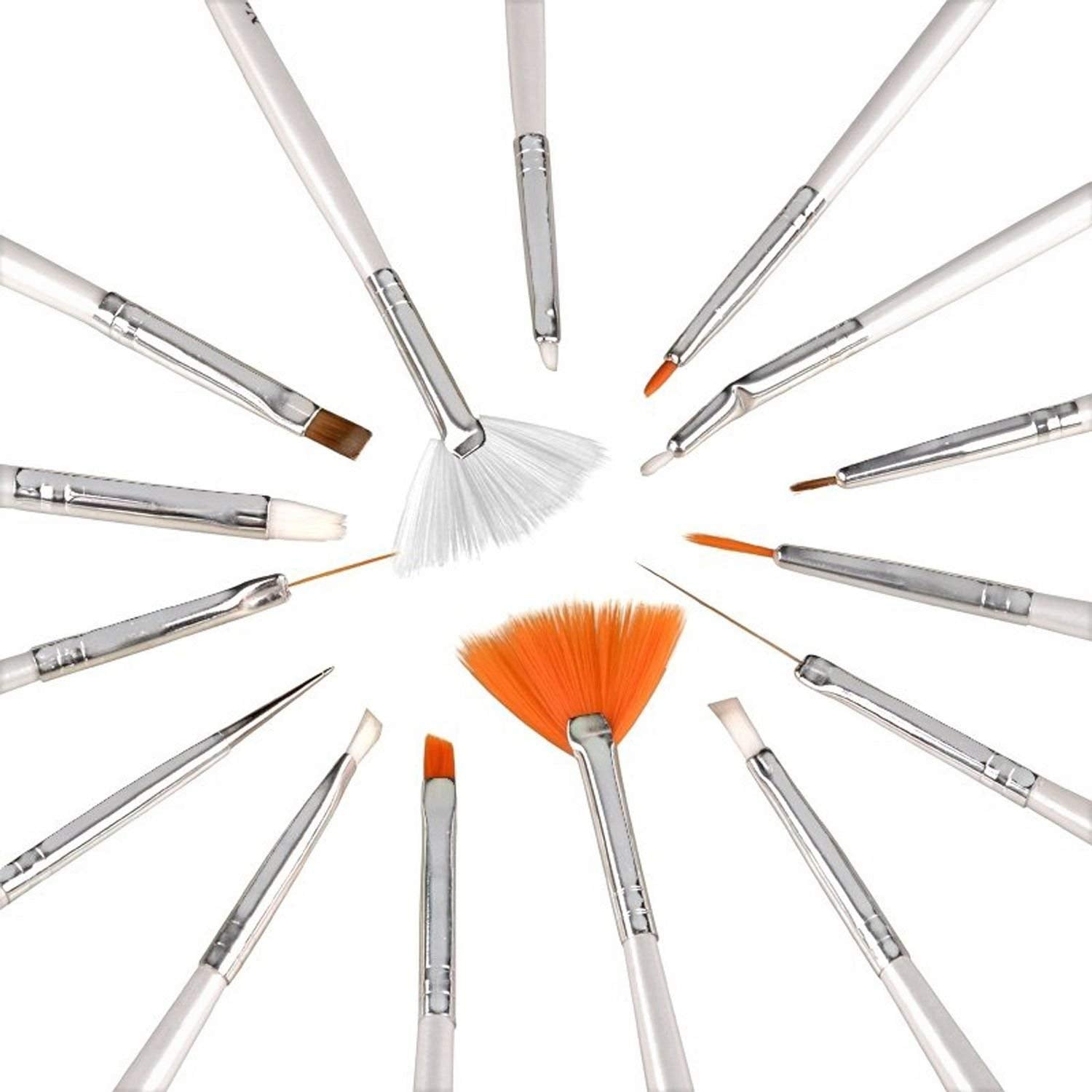 Sevyn Colors 15-Piece Nail Art Brush Set – Professional Nail Design Brushes for Gel, Acrylic, Detailing, Striping, and DIY Nail Art