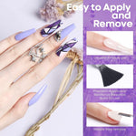 image, Bolt Bee Purple Gel Nail Polish Set – 6 Colors Grape, Glitter, Lavender &amp; Plum Shades | Soak-Off LED Gel for Summer Nail Art
