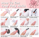 image, Bolt Bee Poly Gel Nail Extension Kit with LED Lamp – 3 Colors (Clear, White, Pink), Slip Solution, Nail Tips, Dual Forms &amp; Brush – Professional Nail Builder Gel Set for Beginners &amp; Experts

