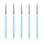 image, Sevyn Colors 5PCS Silicone Nail Art Tools with Dotting Pens – Dual-Ended Nail Sculpting Brushes for Gel Polish, Cleanup &amp; Detailing
