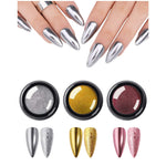 image, Sevyn Colors Chrome Nail Powder 3 Colors Metallic Mirror Effect Pigment Set for Gel &amp; Acrylic Nails
