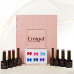 image, Emigel Professional Jelly Glass UV Gel Polish Set – 6 Vibrant Soak-Off Shades with Base &amp; Top Coat
