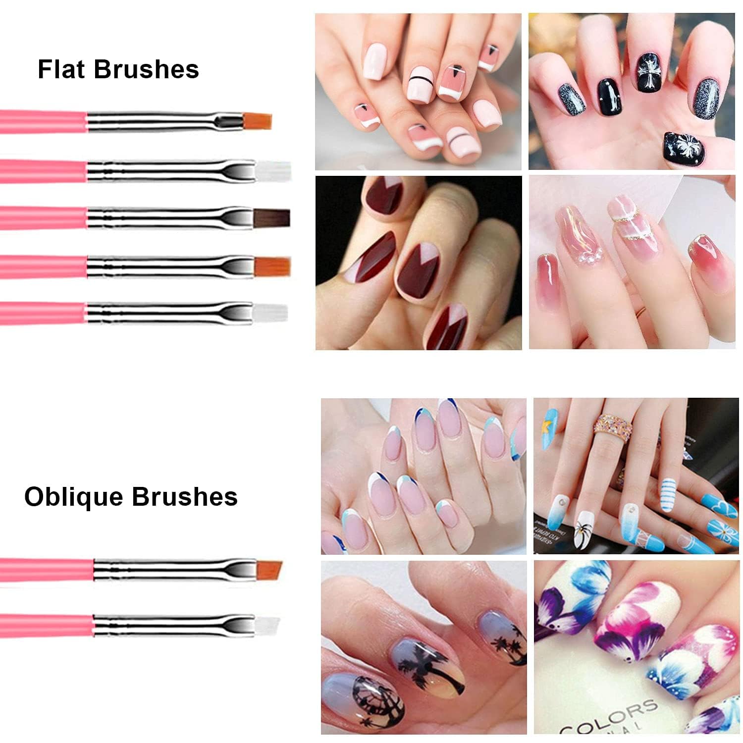 Sevyn Colors 20-Piece Nail Art Brush & Dotting Tool Set – 15 Nail Art Brushes & 5 Double-Ended Dotting Pens for Acrylic, Gel, Polish & Detailing