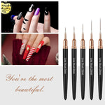 image, Sevyn Colors 5pcs Professional Nail Art Liner Brush Set – Ultra-Fine Detail Brushes for Gel, Acrylic &amp; Nail Art Design
