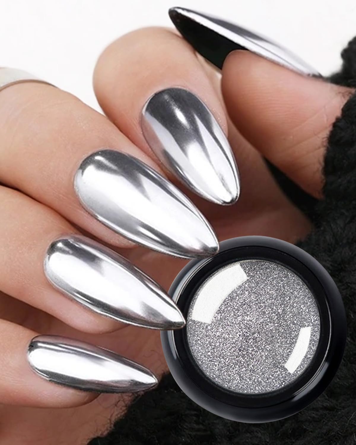 Sevyn Colors Chrome Nail Powder 3 Colors Metallic Mirror Effect Pigment Set for Gel & Acrylic Nails
