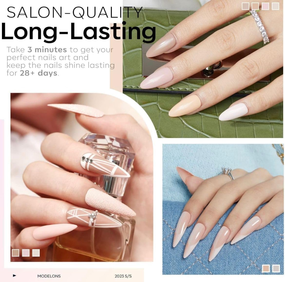 Bolt Bee Neutral Gel Nail Polish Set – 6 Colors Nude, Beige, Taupe, Pink, Ivory, Grey | All Season Gel Polish Kit