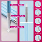 image, Sevyn Colors 5PCS Silicone Nail Art Tools with Dotting Pens – Dual-Ended Nail Sculpting Brushes for Gel Polish, Cleanup &amp; Detailing
