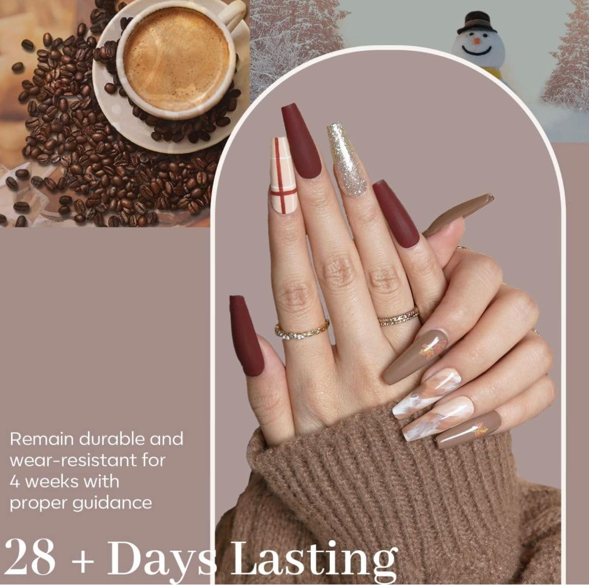 BOLT BEE Gel Nail Polish Kit – Set of 6 Elegant Colors | Brown, Dark Red, Nude Pink, Grey, Glitter Champagne Gold | 15ml Soak-Off UV/LED Gel