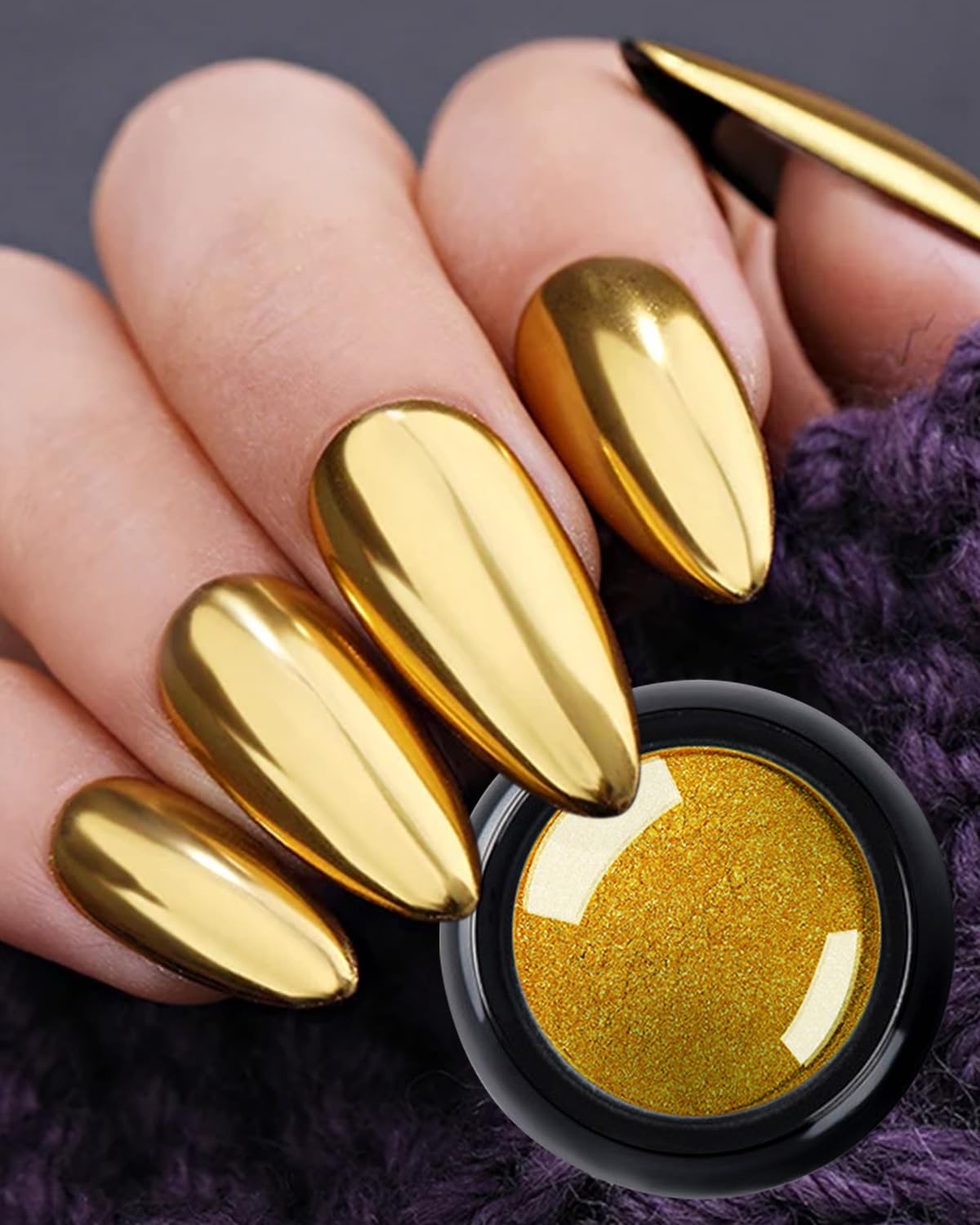 Sevyn Colors Chrome Nail Powder 3 Colors Metallic Mirror Effect Pigment Set for Gel & Acrylic Nails
