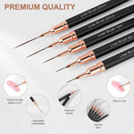 image, Sevyn Colors 5pcs Professional Nail Art Liner Brush Set – Ultra-Fine Detail Brushes for Gel, Acrylic &amp; Nail Art Design
