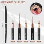 image, Sevyn Colors 5pcs Professional Nail Art Liner Brush Set – Ultra-Fine Detail Brushes for Gel, Acrylic &amp; Nail Art Design
