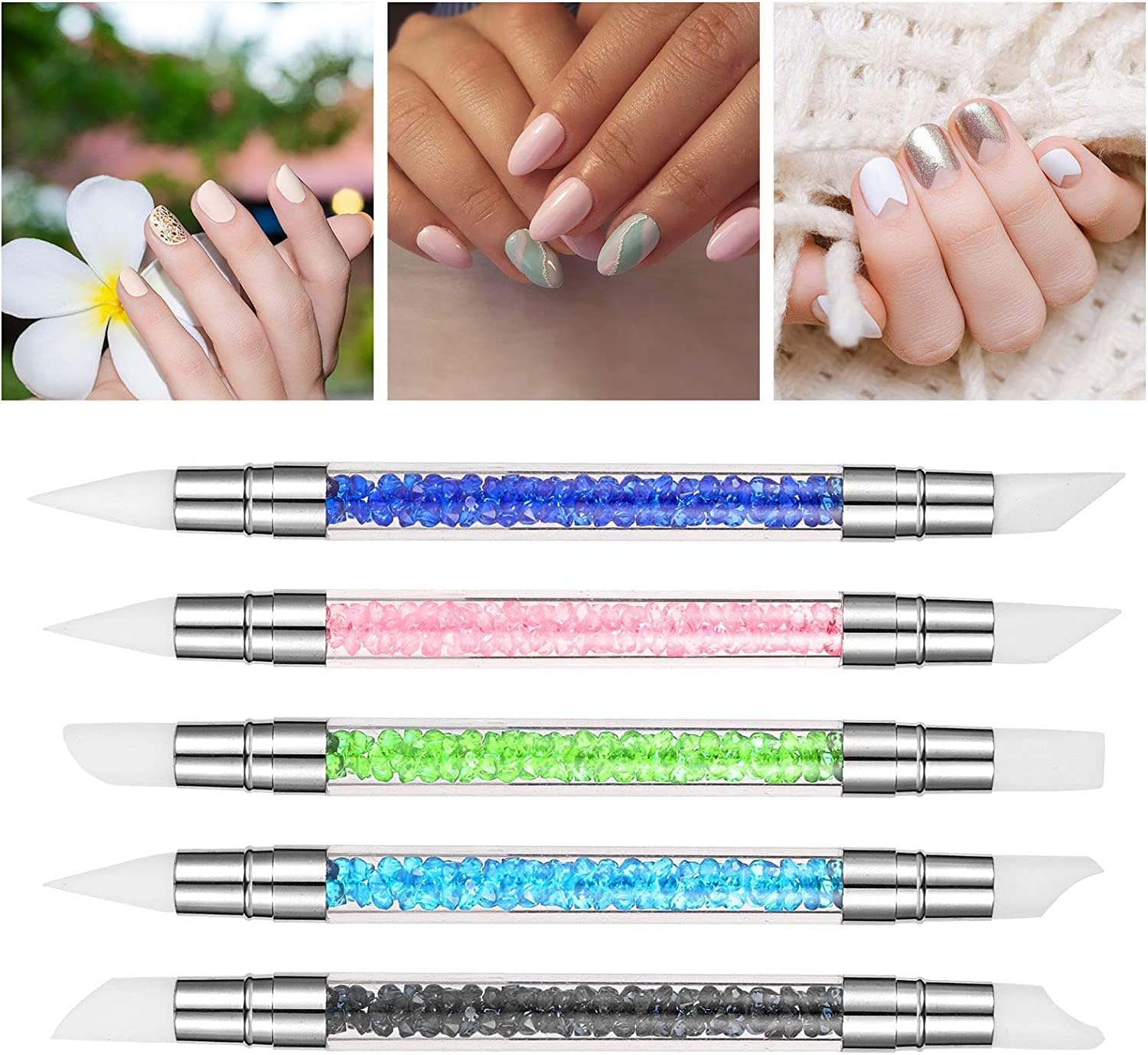Sevyn Colors 5-Piece Silicone Brush Set – Multi-Purpose Nail Art Tools for Sculpting, Detailing, and Cleaning